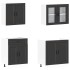 Mueble de cocina Kalmar negra 4 piezas madera