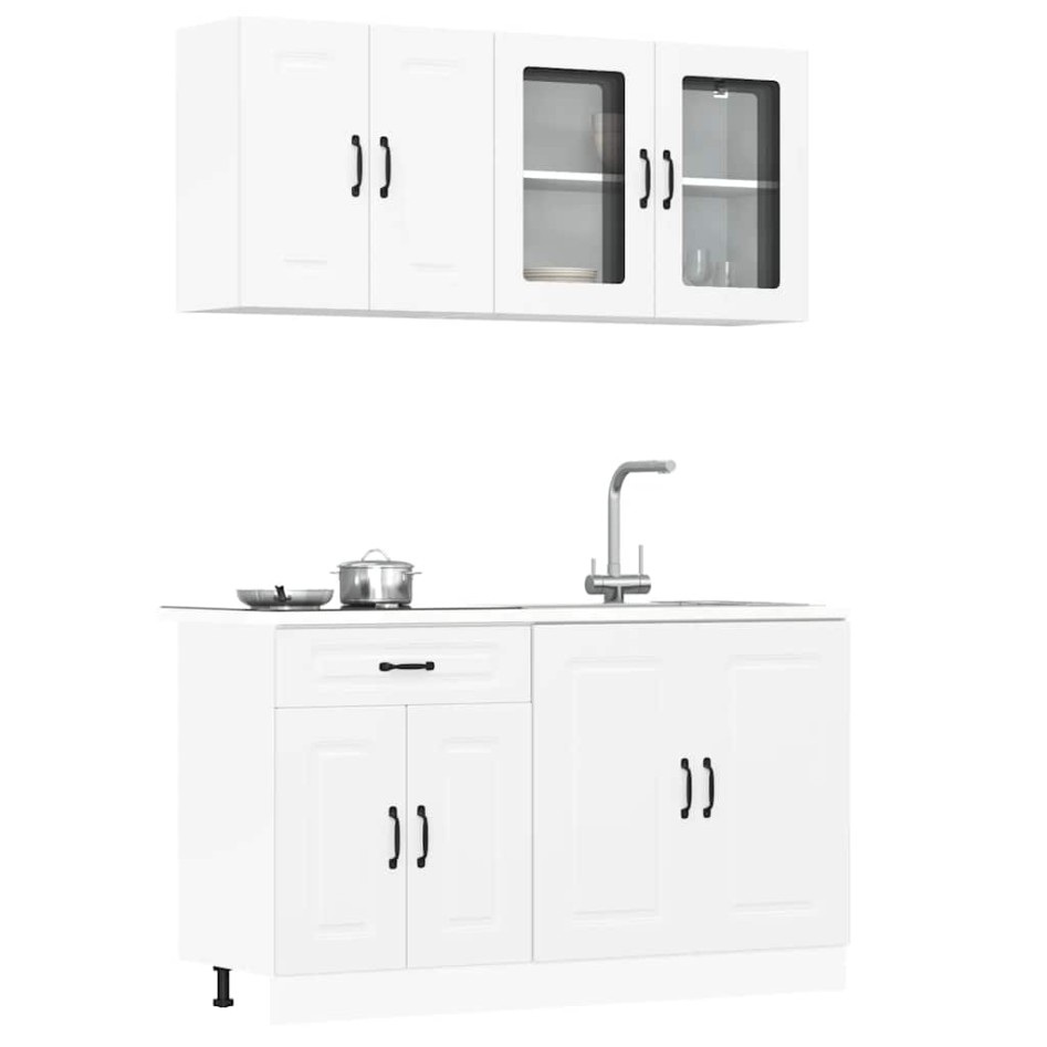 Mueble de cocina Kalmar blanco 4 piezas madera