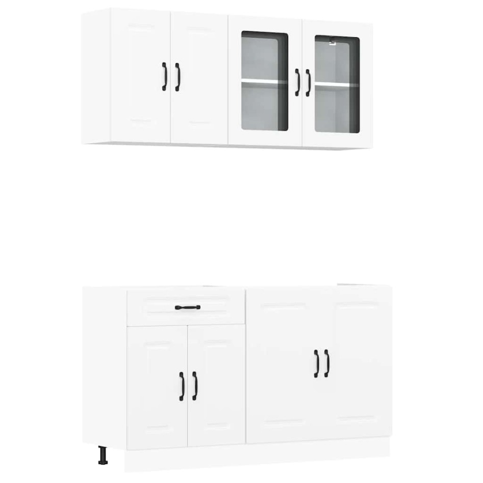 Mueble de cocina Kalmar blanco 4 piezas madera