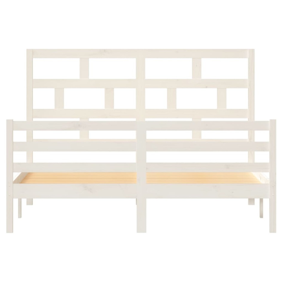 Estructura de cama de madera maciza de pino blanca 160x200