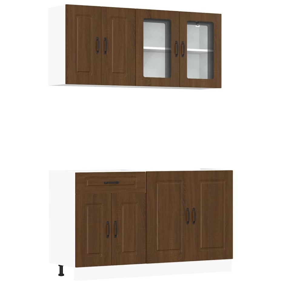 Mueble cocina Kalmar roble marrón 4 pzas madera