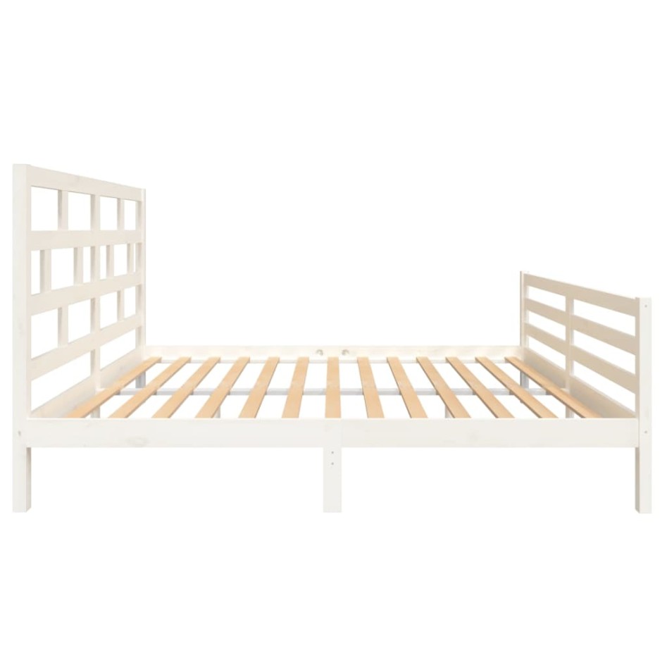 Estructura de cama de madera maciza de pino blanca 160x200