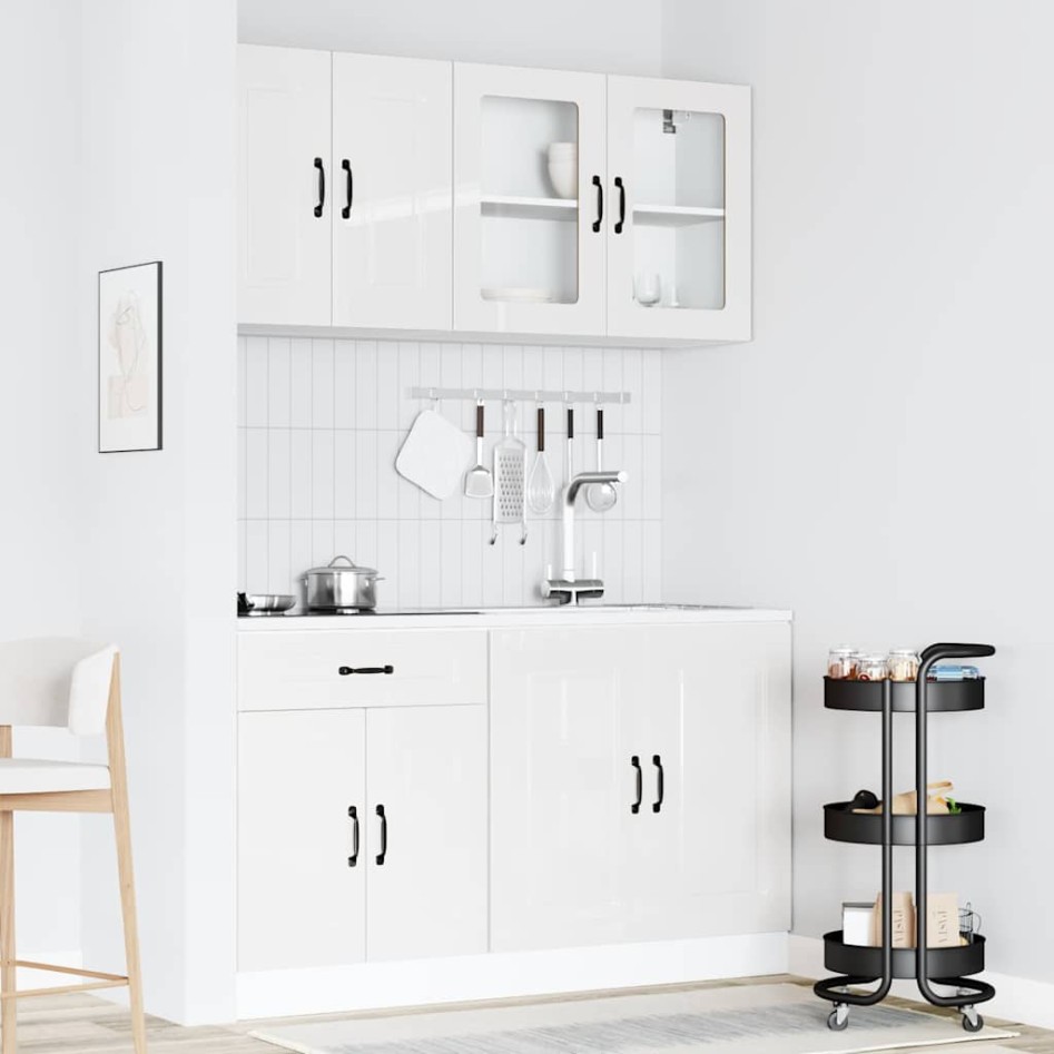 Mueble cocina Kalmar blanco de alto brillo 4