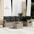 Set de sofás de jardín 6 pzas y cojines ratán sintético