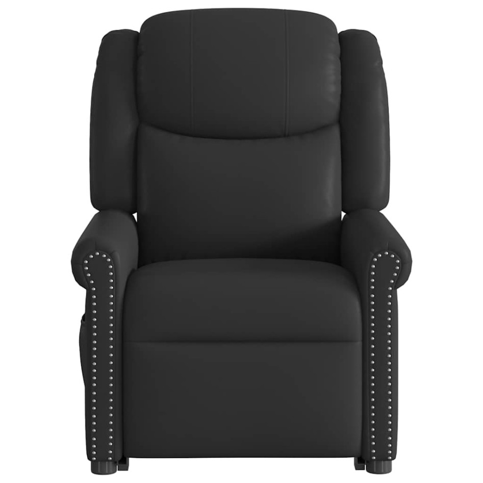 Sillón reclinable eléctrico pie cuero sintético negro