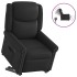 Sillón reclinable eléctrico pie cuero sintético negro