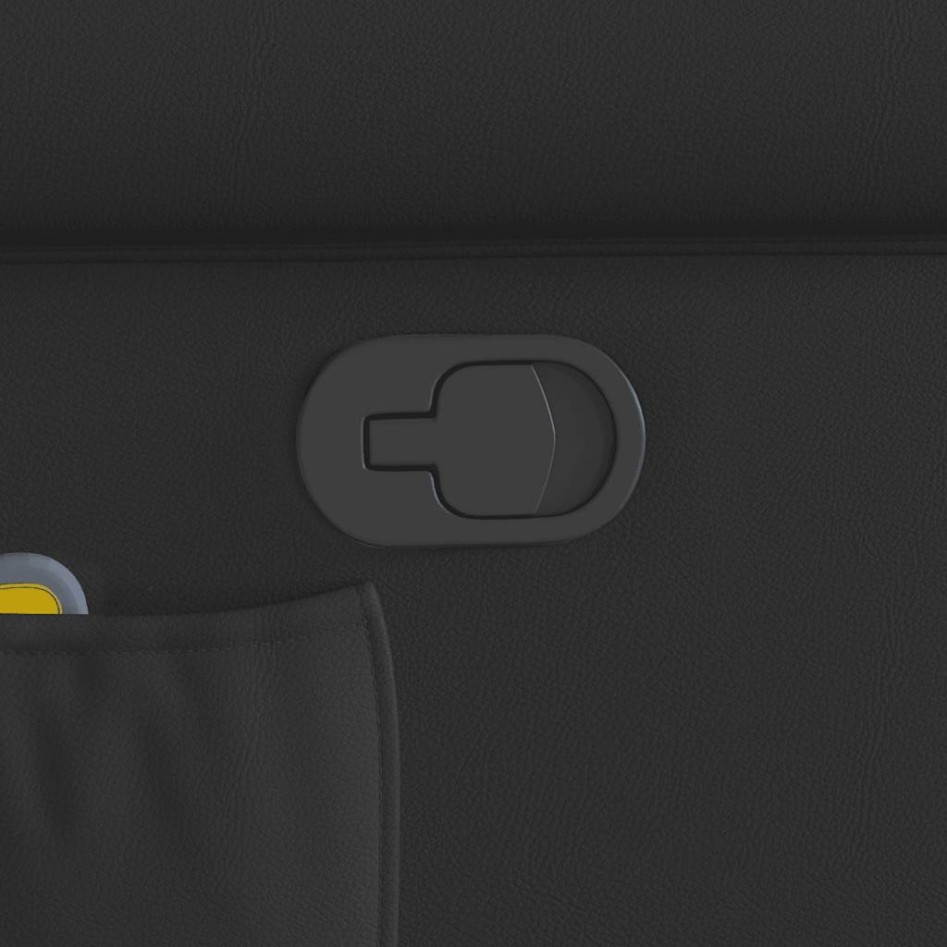 Sillón reclinable de masaje pie cuero sintético negro