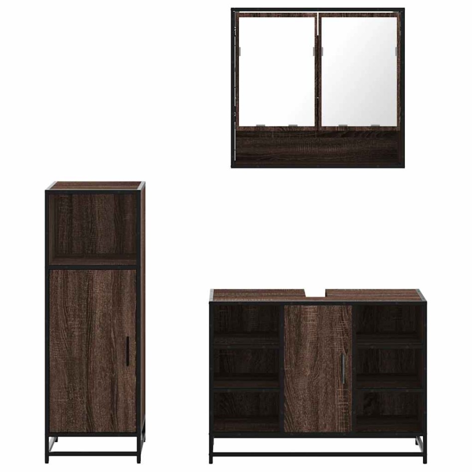 Set de muebles baño 3 pzas madera contrachapada roble