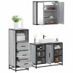 Set de muebles de baño 3 pzas madera contrachapada gris sonoma