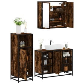 Set de muebles baño 3 pzas madera contrachapada roble