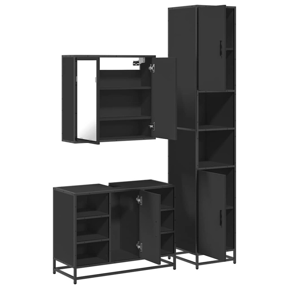 Juego de muebles de baño 3 pzas madera contrachapada