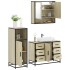 Set de muebles de baño 3 pzas madera contrachapada roble