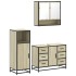 Set de muebles de baño 3 pzas madera contrachapada roble