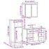 Set de muebles baño 3 pzas madera contrachapada roble