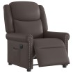 Sillón reclinable eléctrico cuero sintético marrón brillante