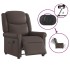 Sillón reclinable eléctrico cuero sintético marrón