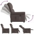 Sillón reclinable eléctrico cuero sintético marrón