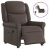 Sillón reclinable eléctrico cuero sintético marrón