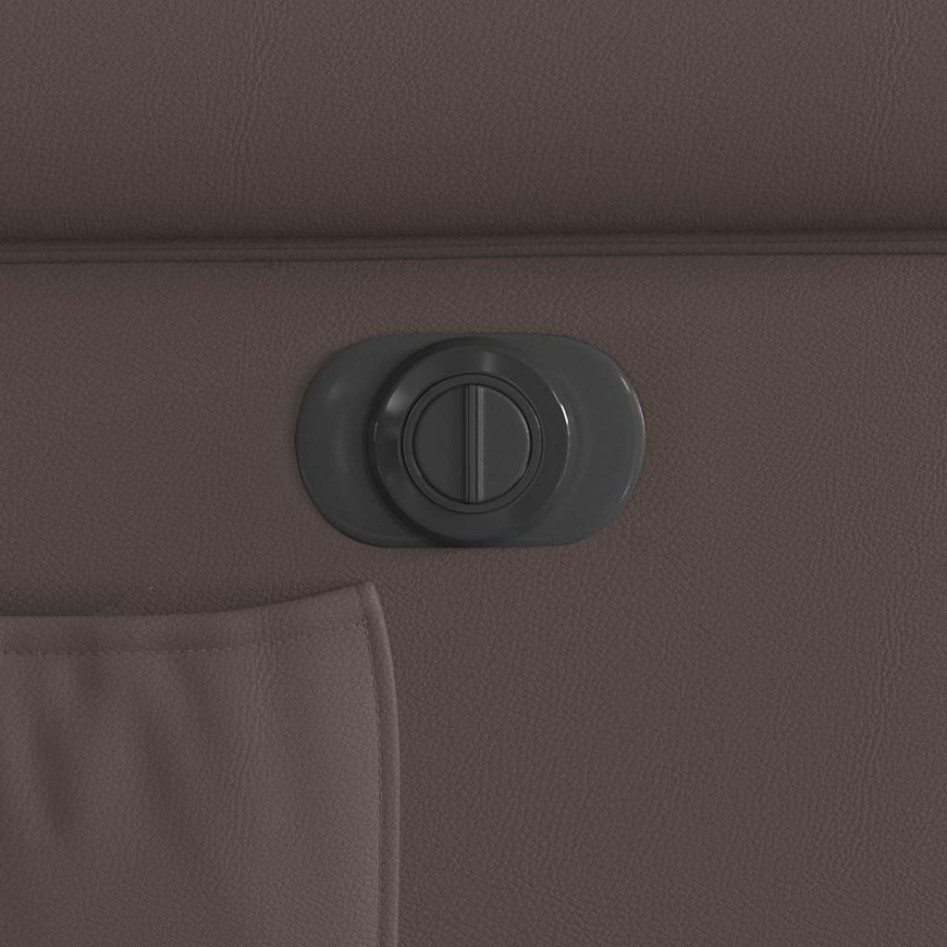 Sillón reclinable eléctrico cuero sintético marrón