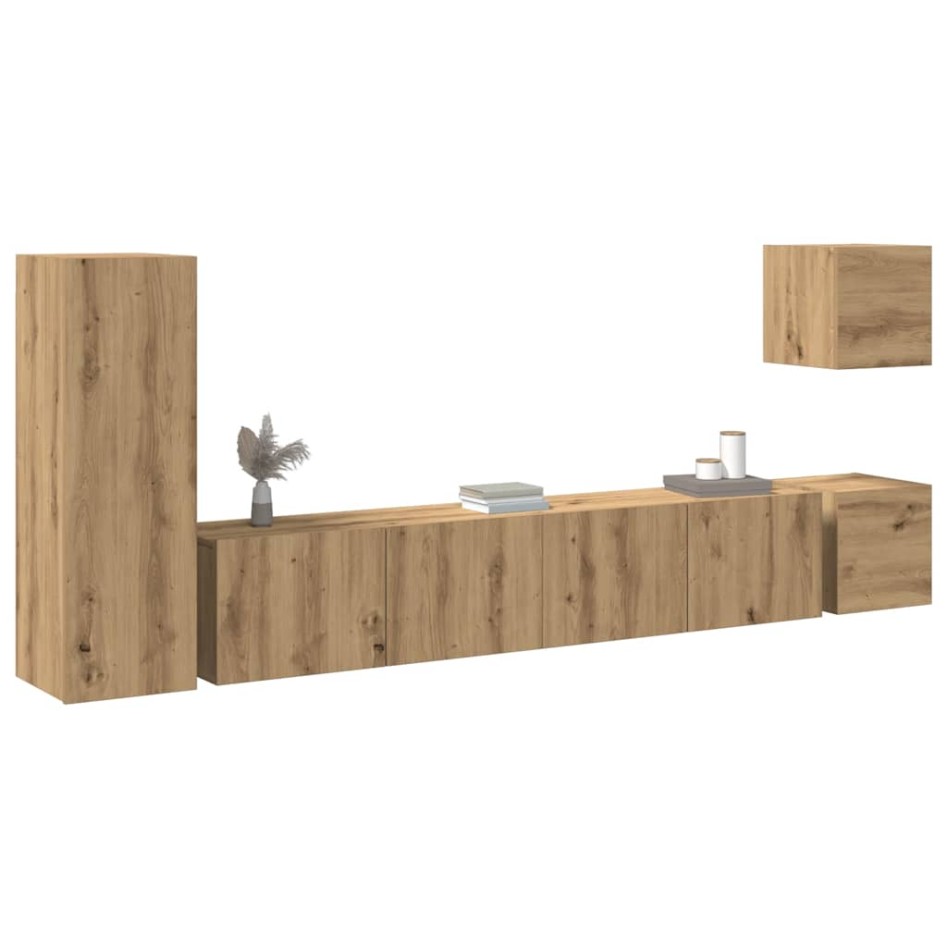 Mueble para TV de pared madera contrachapada artesanal 5