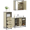 Set de muebles de baño 3 pzas madera contrachapada roble Sonoma