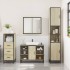 Set de muebles de baño 3 pzas madera contrachapada roble