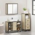 Set de muebles de baño 3 pzas madera contrachapada roble