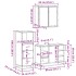 Set de muebles de baño 3 pzas madera contrachapada roble