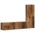 Muebles de TV de pared 3 uds madera vieja madera de