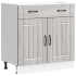 Mueble bajo de cocina Lucca madera contrachapada gris