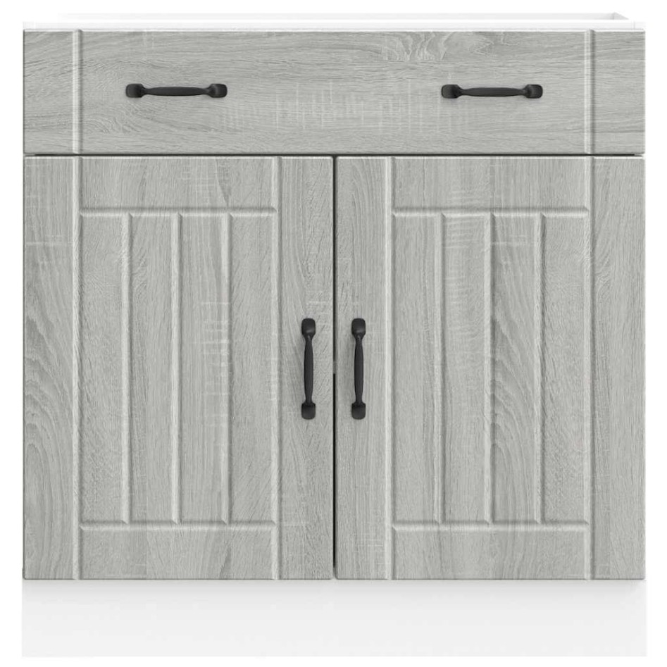 Mueble bajo de cocina Lucca madera contrachapada gris