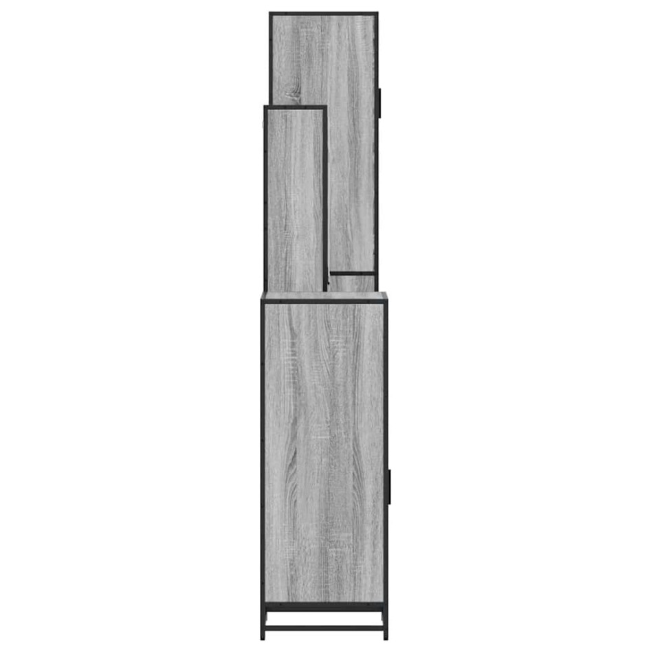 Set de muebles de baño 4 pzas madera contrachapada gris