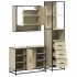 Set de muebles de baño 3 pzas madera contrachapada roble
