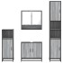 Set de muebles de baño 4 pzas madera contrachapada gris