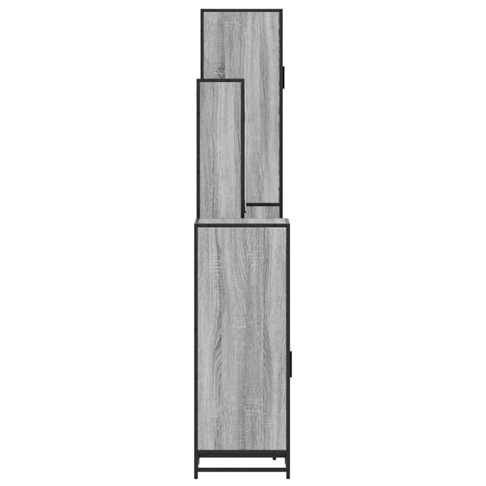 Set de muebles de baño 4 pzas madera contrachapada gris