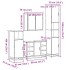 Set de muebles de baño 4 pzas madera contrachapada gris