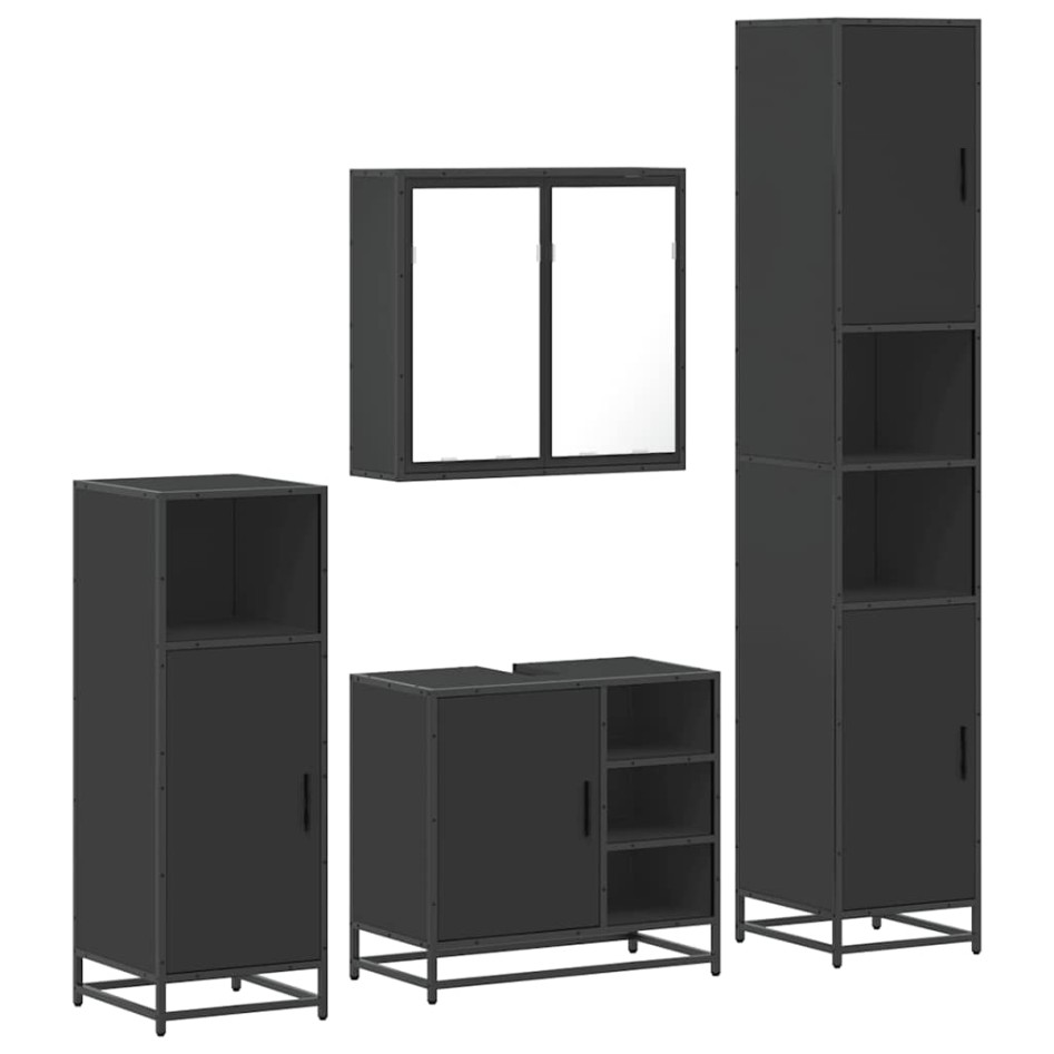 Juego de muebles de baño 4 pzas madera contrachapada