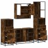 Set de muebles baño 4 pzas madera contrachapada roble