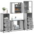 Set de muebles de baño 4 pzas madera contrachapada gris