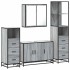 Set de muebles de baño 4 pzas madera contrachapada gris