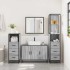 Set de muebles de baño 4 pzas madera contrachapada gris