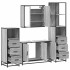 Set de muebles de baño 4 pzas madera contrachapada gris