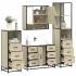 Juego de muebles de baño 4 pzas contrachapada roble