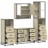 Juego de muebles de baño 4 pzas contrachapada roble