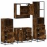 Set de muebles baño 4 pzas madera contrachapada roble