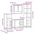 Set de muebles baño 4 pzas madera contrachapada roble