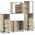 Juego de muebles de baño 4 pzas contrachapada roble