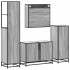 Set de muebles de baño 4 pzas madera contrachapada gris