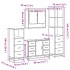 Set de muebles de baño 4 pzas madera contrachapada gris