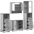 Set de muebles de baño 4 pzas madera contrachapada gris